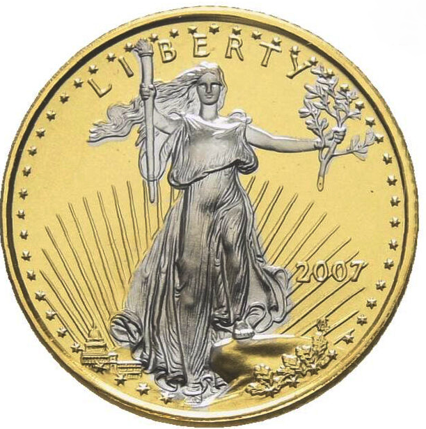 3.11 грама златна монета с платина Американски Орел